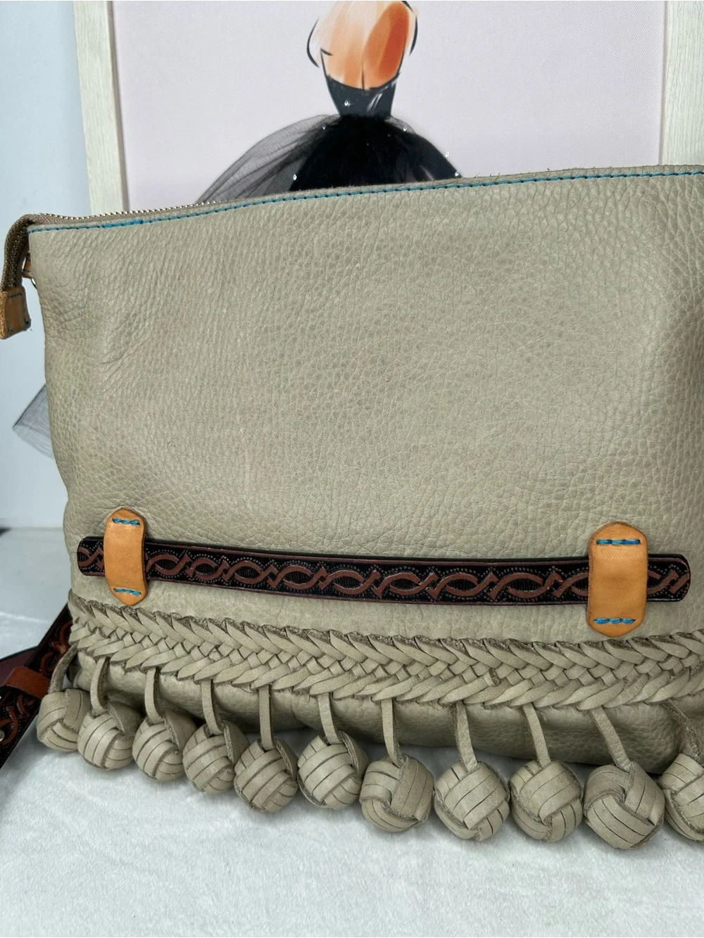 Rare- Consuela Paloma Fiesta Pebbled Leather Crossbody